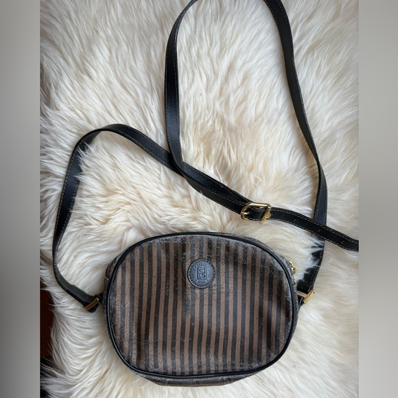 Fendi Handbags - Fendi Vintage Pequin Crossbody Coated Canvas Small 7x6x1,5